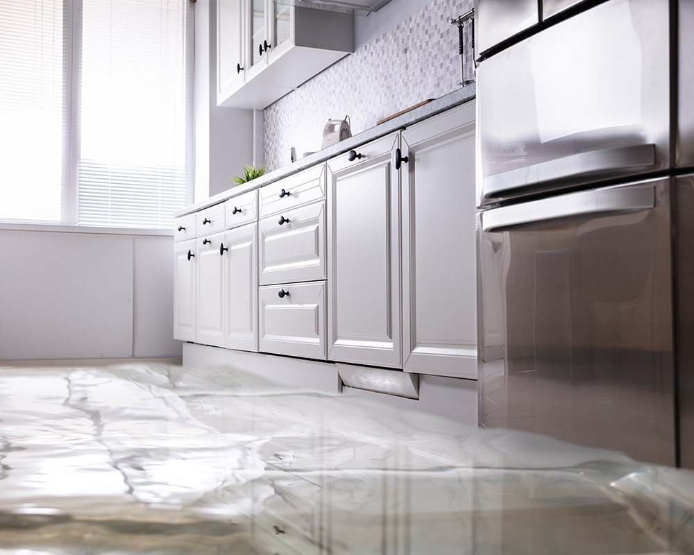 house kitchen interiors flooded from water leak kinnelon nj